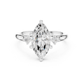 1.95 CT Marquise Cut Diamond Engagement Ring with Round Side Stones