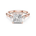 2.30 CT Princess Cut Diamond Engagement Ring with Round Side Stones
