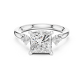 2.30 CT Princess Cut Diamond Engagement Ring with Round Side Stones