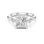 2.30 CT Princess Cut Diamond Engagement Ring with Round Side Stones