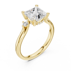 2.30 CT Princess Cut Diamond Engagement Ring with Round Side Stones