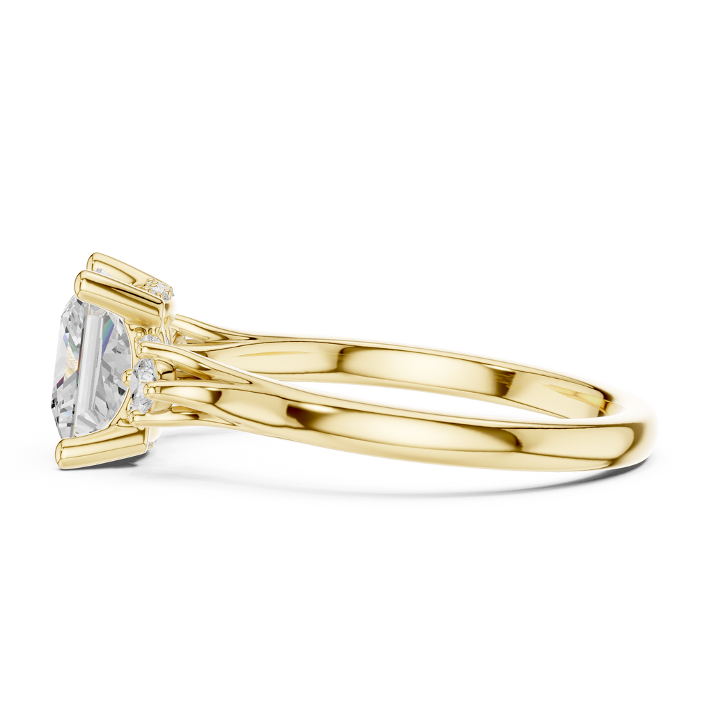2.30 CT Princess Cut Diamond Engagement Ring with Round Side Stones