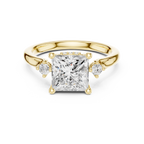 2.30 CT Princess Cut Diamond Engagement Ring with Round Side Stones