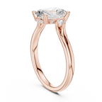 2.13 CT Radiant Cut Diamond Engagement Ring with Round Side Stones