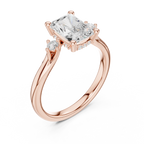 2.13 CT Radiant Cut Diamond Engagement Ring with Round Side Stones