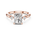 2.13 CT Radiant Cut Diamond Engagement Ring with Round Side Stones