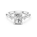 2.13 CT Radiant Cut Diamond Engagement Ring with Round Side Stones