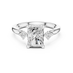2.13 CT Radiant Cut Diamond Engagement Ring with Round Side Stones
