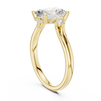 2.13 CT Radiant Cut Diamond Engagement Ring with Round Side Stones