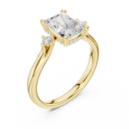 2.13 CT Radiant Cut Diamond Engagement Ring with Round Side Stones