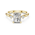 2.13 CT Radiant Cut Diamond Engagement Ring with Round Side Stones