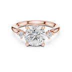 2.15 CT Round Brilliant Diamond Engagement Ring with Accent Side Stones