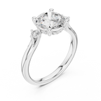 2.15 CT Round Brilliant Diamond Engagement Ring with Accent Side Stones