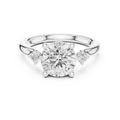 2.15 CT Round Brilliant Diamond Engagement Ring with Accent Side Stones