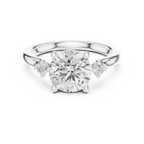 2.15 CT Round Brilliant Diamond Engagement Ring with Accent Side Stones