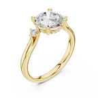 2.15 CT Round Brilliant Diamond Engagement Ring with Accent Side Stones