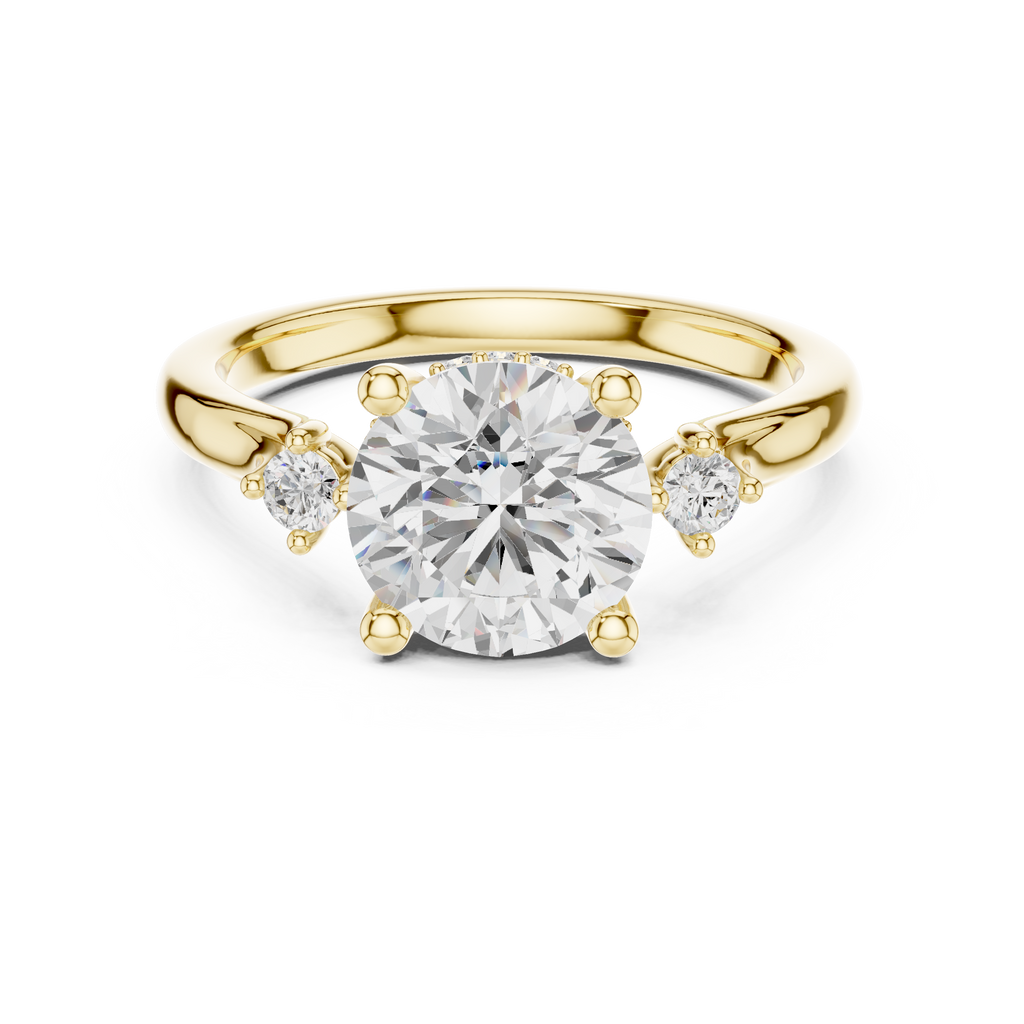 2.15 CT Round Brilliant Diamond Engagement Ring with Accent Side Stones