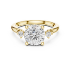 2.15 CT Round Brilliant Diamond Engagement Ring with Accent Side Stones