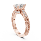 Pear Cut Diamond Halo Engagement Ring with Double Pavé Band