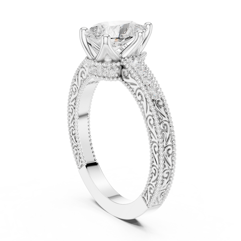Pear Cut Diamond Halo Engagement Ring with Double Pavé Band