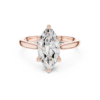 Marquise Cut Diamond Engagement Ring with Hidden Halo Bridge