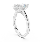 Marquise Cut Diamond Engagement Ring with Hidden Halo Bridge