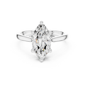 Marquise Cut Diamond Engagement Ring with Hidden Halo Bridge