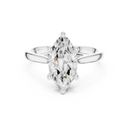 Marquise Cut Diamond Engagement Ring with Hidden Halo Bridge