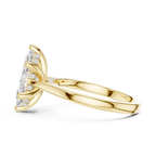 Marquise Cut Diamond Engagement Ring with Hidden Halo Bridge