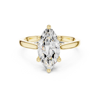 Marquise Cut Diamond Engagement Ring with Hidden Halo Bridge