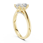 Oval Cut Hidden Halo Diamond Engagement Ring in Cathedral Setting