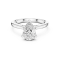 Pear Cut Hidden Halo Diamond Engagement Ring with Cathedral Setting