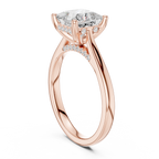 Princess Cut Hidden Halo Diamond Engagement Ring with Cathedral Setting