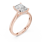 Radiant Cut Hidden Halo Engagement Ring with Cathedral Setting – 2.62 CTW