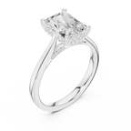 Radiant Cut Hidden Halo Engagement Ring with Cathedral Setting – 2.62 CTW