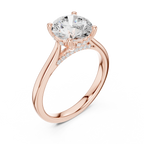 Round Brilliant Hidden Halo Cathedral Engagement Ring – 2.13 CTW Diamond Ring