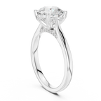 Round Brilliant Hidden Halo Cathedral Engagement Ring – 2.13 CTW Diamond Ring