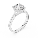 Round Brilliant Hidden Halo Cathedral Engagement Ring – 2.13 CTW Diamond Ring