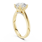Round Brilliant Hidden Halo Cathedral Engagement Ring – 2.13 CTW Diamond Ring