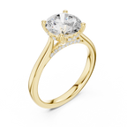 Round Brilliant Hidden Halo Cathedral Engagement Ring – 2.13 CTW Diamond Ring
