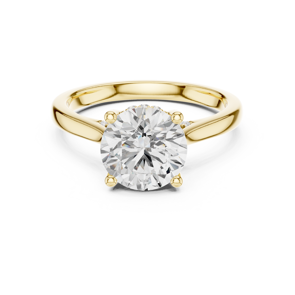Round Brilliant Hidden Halo Cathedral Engagement Ring – 2.13 CTW Diamond Ring
