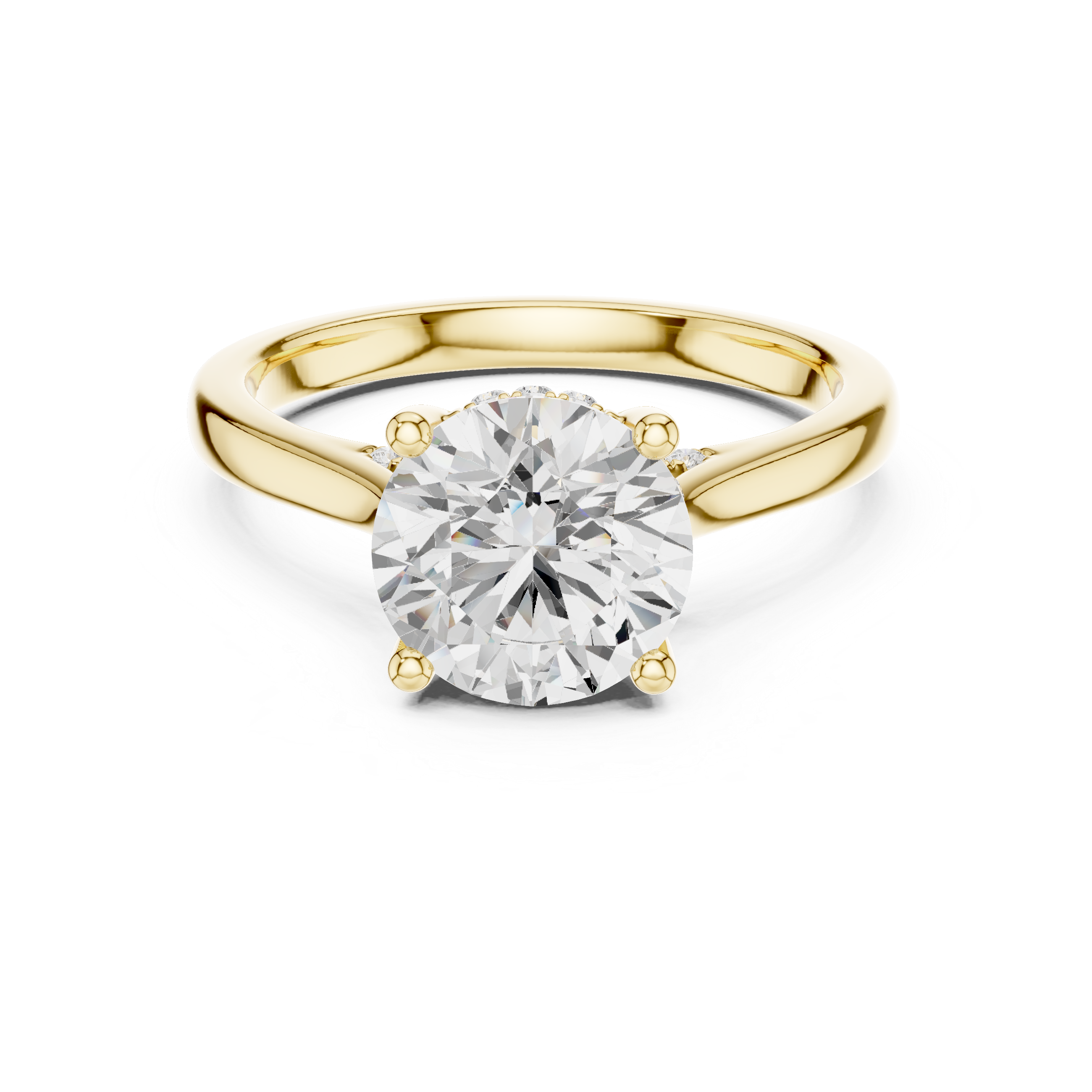 Round Brilliant Hidden Halo Cathedral Engagement Ring – 2.13 CTW Diamond Ring