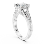 Emerald Cut Cathedral Pavé Diamond Engagement Ring – 2.07 CTW Hidden Gallery Design