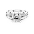 Emerald Cut Cathedral Pavé Diamond Engagement Ring – 2.07 CTW Hidden Gallery Design