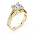 Emerald Cut Cathedral Pavé Diamond Engagement Ring – 2.07 CTW Hidden Gallery Design