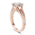 Cushion Cut Cathedral Diamond Engagement Ring with Pavé Shoulders – 2.07 CTW