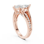 Marquise Cut Cathedral Diamond Engagement Ring with Pavé Accents – 2.09 CTW