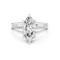 Marquise Cut Cathedral Diamond Engagement Ring with Pavé Accents – 2.09 CTW