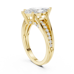Marquise Cut Cathedral Diamond Engagement Ring with Pavé Accents – 2.09 CTW
