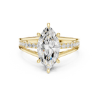 Marquise Cut Cathedral Diamond Engagement Ring with Pavé Accents – 2.09 CTW